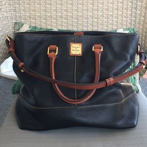 Dooney & Bourke pebbled leather large black tote